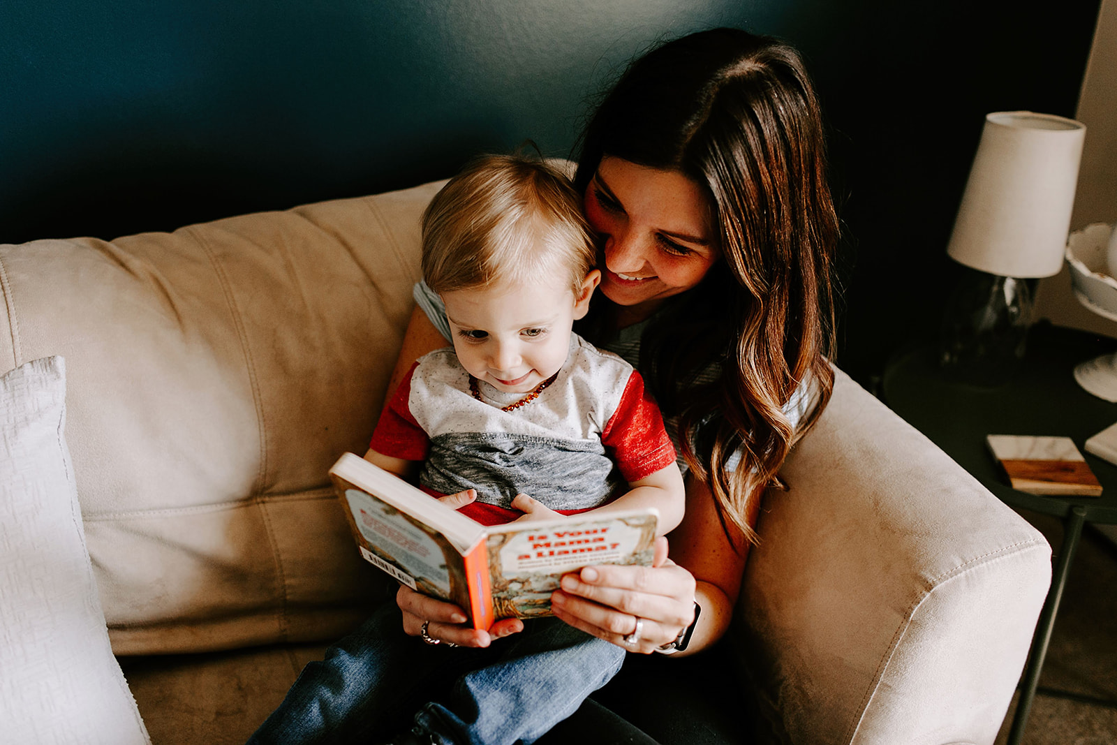 Mom and son in hom