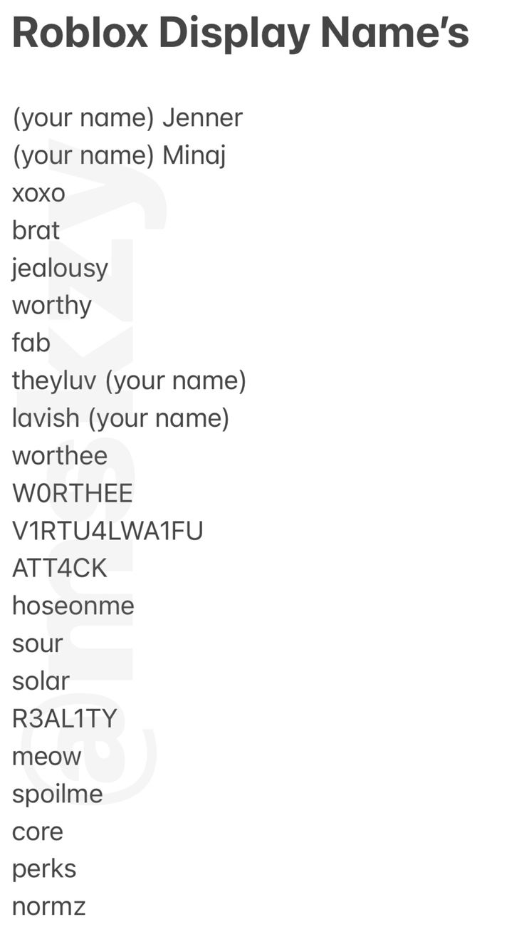 Roblox names