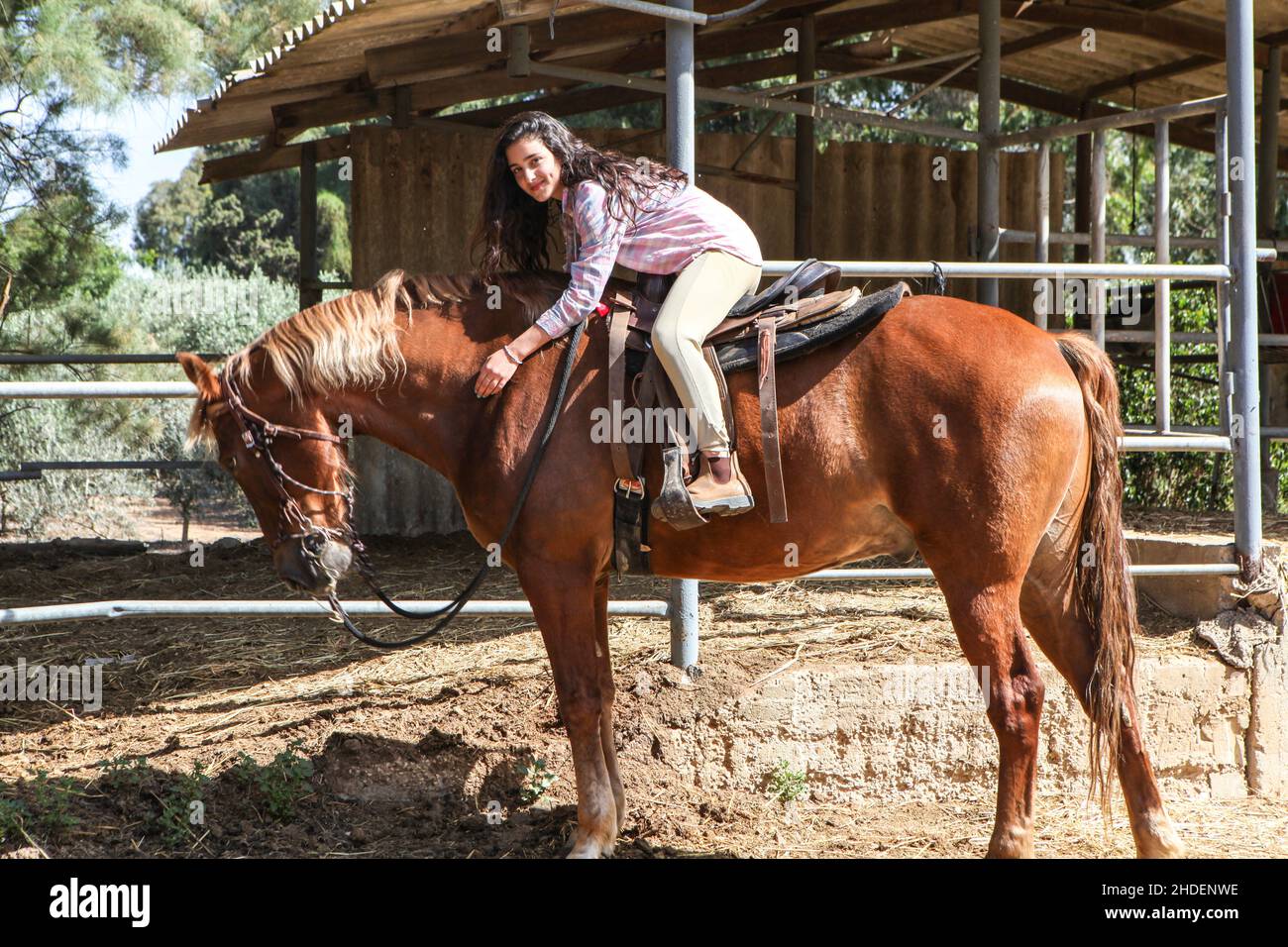 Hispanic teen riding bike Stock Photos and Images