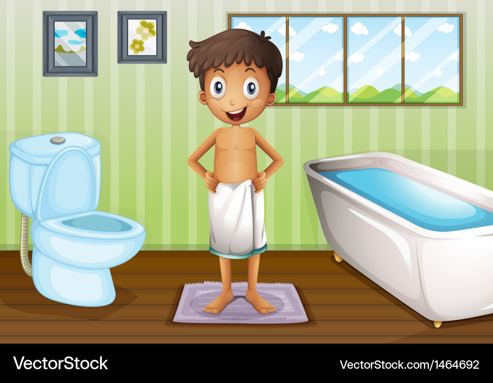 Daily Routine - Taking a Shower Stock Illustration - Illustration of drops, bathroom: 106218403