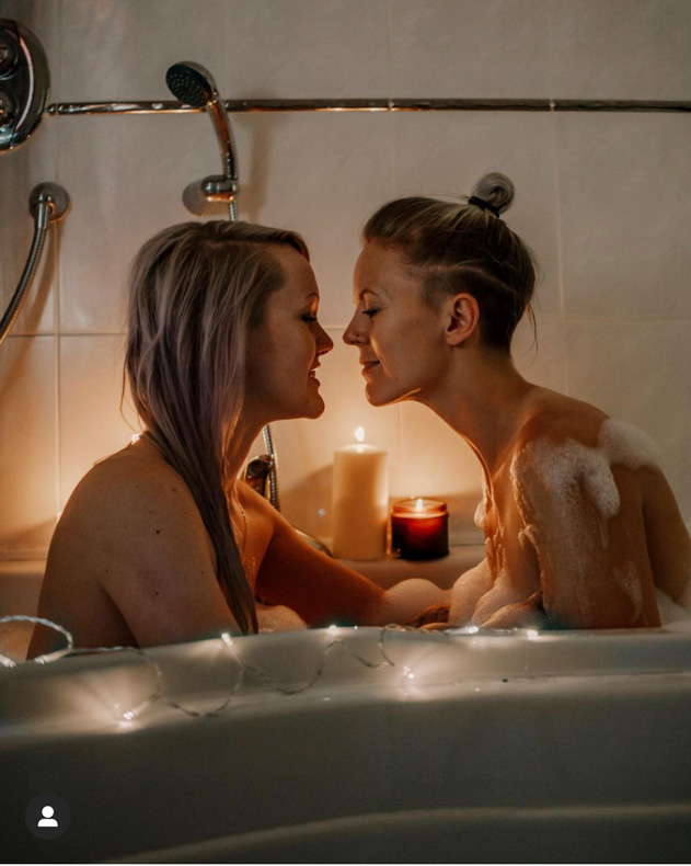 Lesbian taking bath