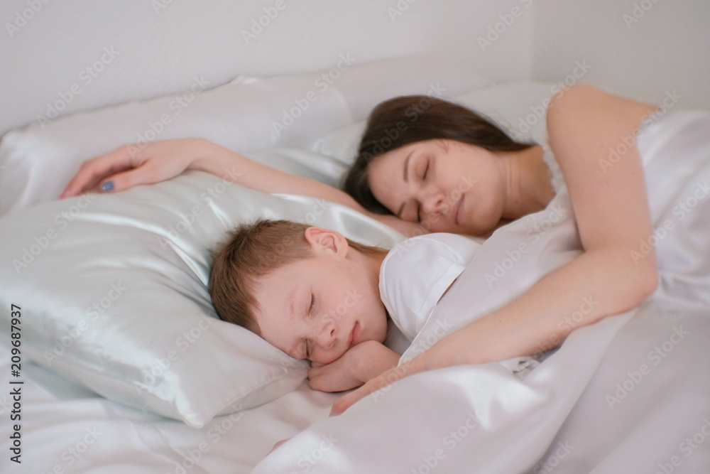 Mom sleeping son slow