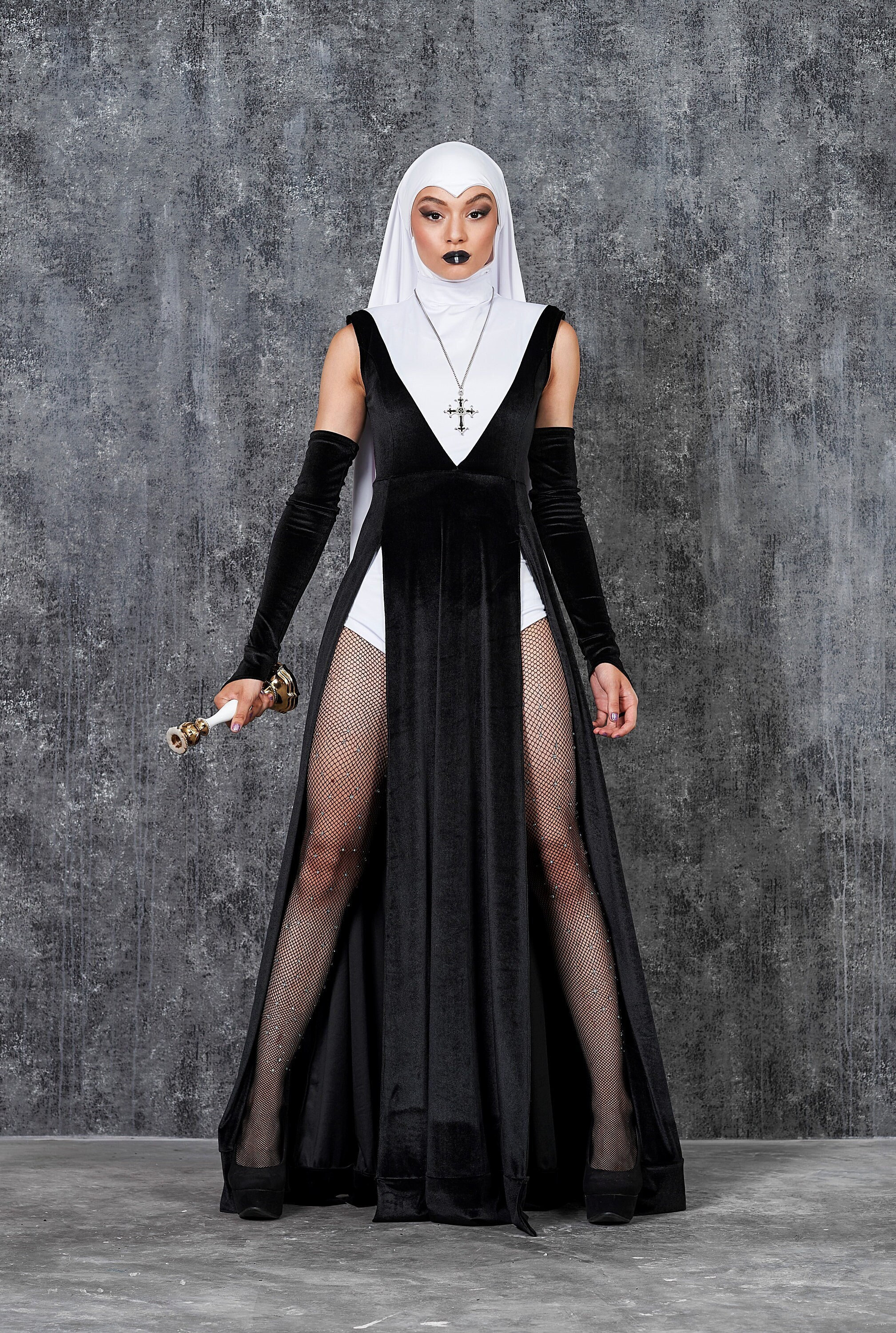 Halloween Short Dress Nun Cosplay Costume